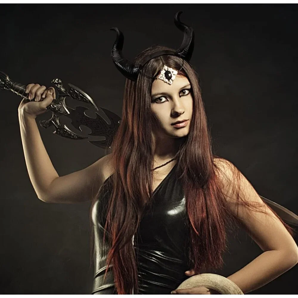 Gothic Maleficent Horns Headband Costume Accessory for Halloween and Cosplay